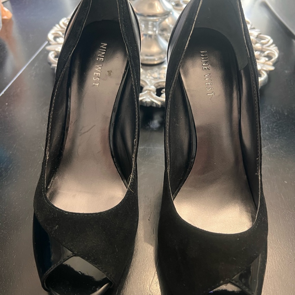 Nine West Black Peep Toe Heels